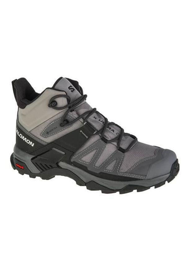salomon - Buty trekkingowe męskie Salomon X Ultra 4 Mid Gtx. Wysokość cholewki: za kostkę. Zapięcie: sznurówki. Kolor: szary. Materiał: tkanina. Szerokość cholewki: normalna