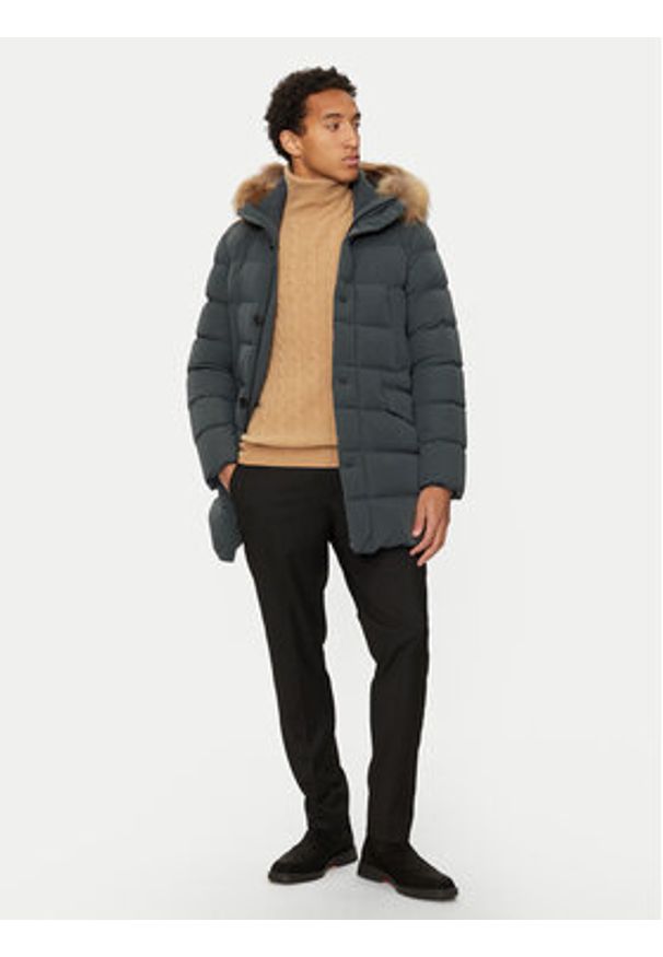 Hetrego - Hetregó Kurtka puchowa Parker 8N436M Zielony Regular Fit. Kolor: zielony. Materiał: syntetyk