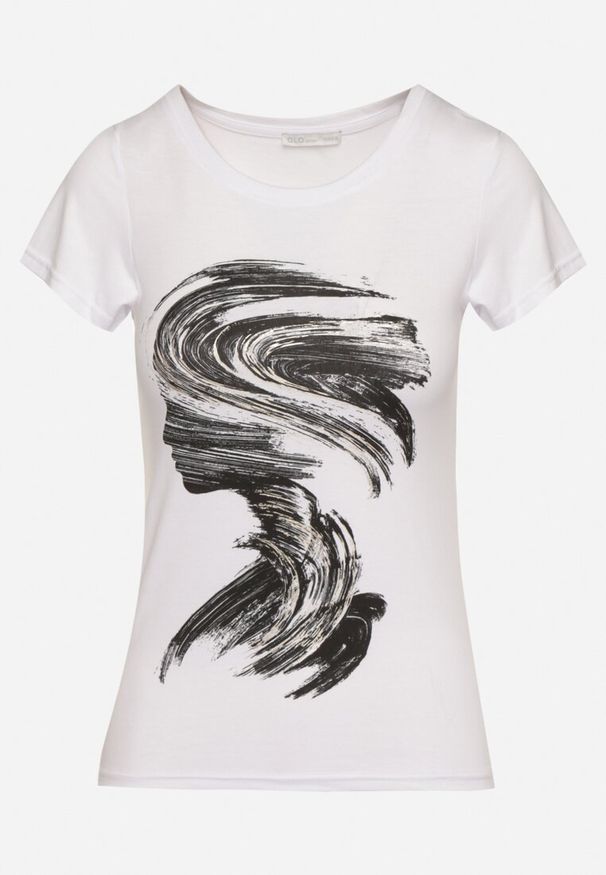 Born2be - Biały T-shirt Bawełniany z Nadrukiem Dreadia. Okazja: na co dzień. Kolor: biały. Materiał: bawełna. Wzór: nadruk. Styl: casual