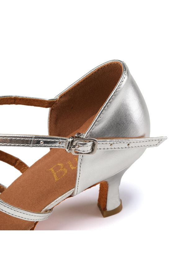 BURTAN - Buty do tańca damskie salsa taniec towarzyski Burtan Havana 7 cm. Kolor: szary. Sport: taniec