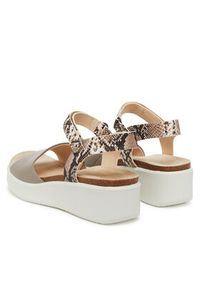 ecco - ECCO Sandały Flowt Wedge Cork 27231361166 Beżowy. Kolor: beżowy. Materiał: skóra #5