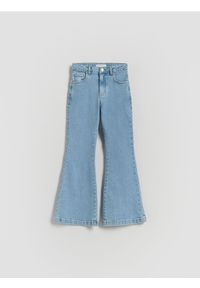 Reserved - Jeansy flare high waist - niebieski. Stan: podwyższony. Kolor: niebieski #1