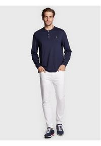 Polo Ralph Lauren Longsleeve 710876614003 Granatowy Slim Fit. Typ kołnierza: polo. Kolor: niebieski. Materiał: bawełna. Długość rękawa: długi rękaw #5