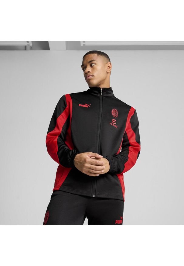 Puma - Męska kurtka AC Milan ftblNRGY+ PUMA Black For All Time Red. Kolor: czerwony, wielokolorowy, czarny