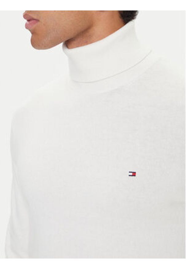 TOMMY HILFIGER - Tommy Hilfiger Golf MW0MW28048 Écru Regular Fit. Typ kołnierza: golf. Materiał: bawełna