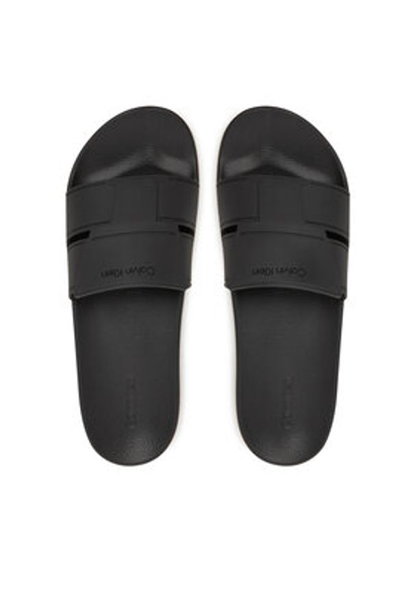 Calvin Klein Klapki Pool Slide Double T HM0HM01752 Czarny. Kolor: czarny
