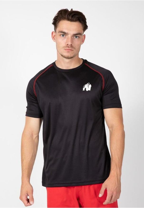 GORILLA WEAR - Performance Koszulka - Czarny/Czerwony. Kolor: czerwony, wielokolorowy, czarny. Sport: fitness