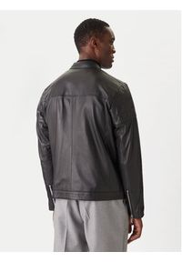 Karl Lagerfeld - KARL LAGERFELD Kurtka skórzana 555022 554421 Czarny Slim Fit. Typ kołnierza: dekolt w karo. Kolor: czarny. Materiał: skóra #4