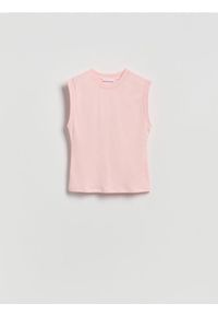 Reserved - Top z wiskozą - pastelowy róż. Kolor: różowy. Materiał: wiskoza