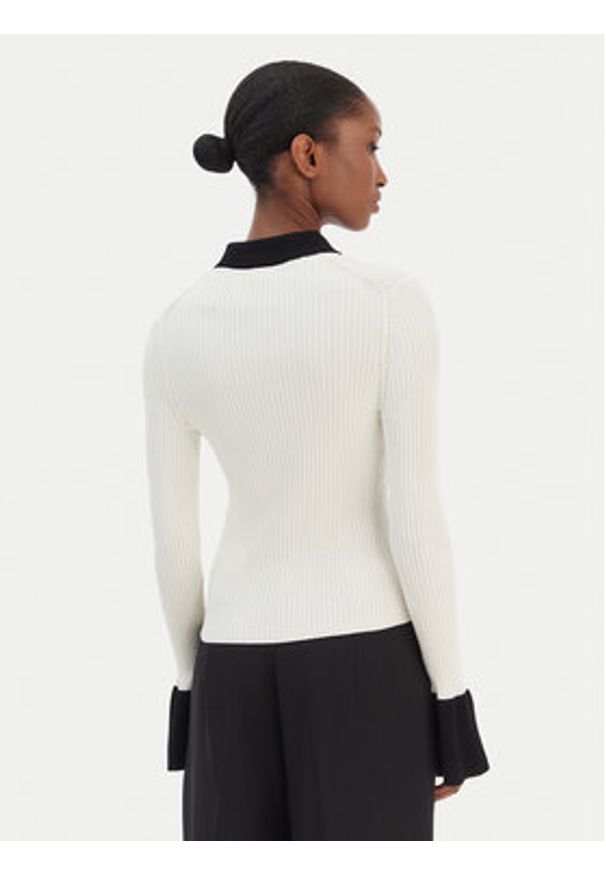 Hugo - HUGO Sweter Sharro 50542608 Beżowy Slim Fit. Kolor: beżowy. Materiał: wiskoza