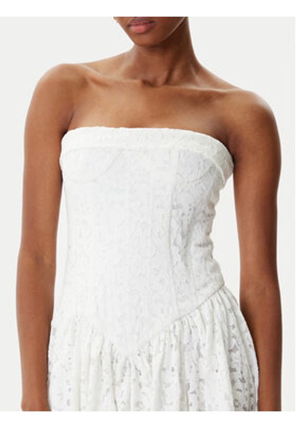 BARDOT Sukienka koktajlowa Felicidad Strapless 59843DB Biały Regular Fit. Kolor: biały. Materiał: bawełna. Styl: wizytowy