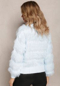 Renee - Jasnoniebieski Puchaty Sweter z Kaszmirem Nabille. Kolor: niebieski. Materiał: kaszmir #5