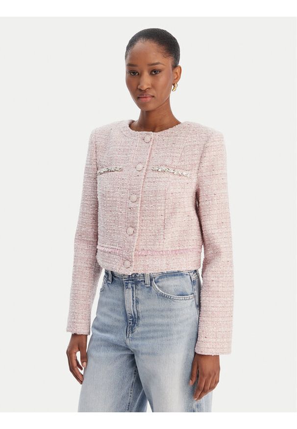Guess Marynarka W6RL54 WJ632 Różowy Regular Fit. Kolor: różowy. Materiał: syntetyk