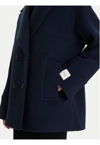 Calvin Klein Płaszcz wełniany LV044D549G Granatowy Relaxed Fit. Kolor: niebieski. Materiał: syntetyk #5