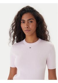 Tommy Jeans Sweter Essential DW0DW19336 Różowy Regular Fit. Kolor: różowy. Materiał: bawełna #3