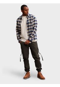 Ombre Clothing - Męskie spodnie cargo STRAIGHT LEG z paskami na kieszeniach – grafitowe V3 OM-PACG-0197 - XXL. Kolor: szary. Materiał: bawełna, materiał, elastan. Wzór: paski. Styl: klasyczny, elegancki #4
