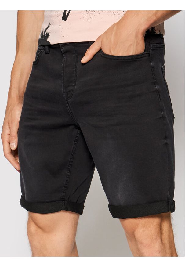 Only & Sons Szorty jeansowe Ply 22018581 Czarny Regular Fit. Kolor: czarny. Materiał: bawełna