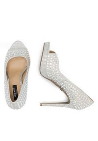 Nine West Szpilki MAIRA SY8020-9NW Srebrny. Kolor: srebrny. Materiał: materiał. Obcas: na szpilce #8