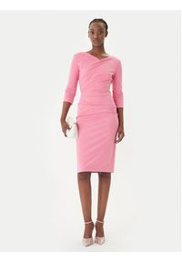 Rinascimento Sukienka koktajlowa CFC0127699003 Różowy Slim Fit. Kolor: różowy. Materiał: syntetyk. Styl: wizytowy #3