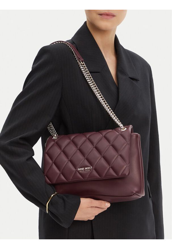 Nine West Torebka CEO-CHARLOTTE-S22560-5 Bordowy. Kolor: czerwony