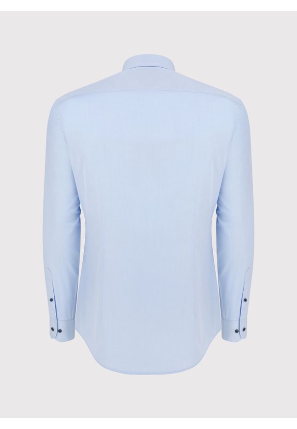 Pako Lorente - PAKO LORENTE – Gładka bawełniana koszula męska długi rękaw. Okazja: na spotkanie biznesowe. Materiał: bawełna. Długość rękawa: długi rękaw. Długość: długie. Wzór: gładki. Styl: biznesowy