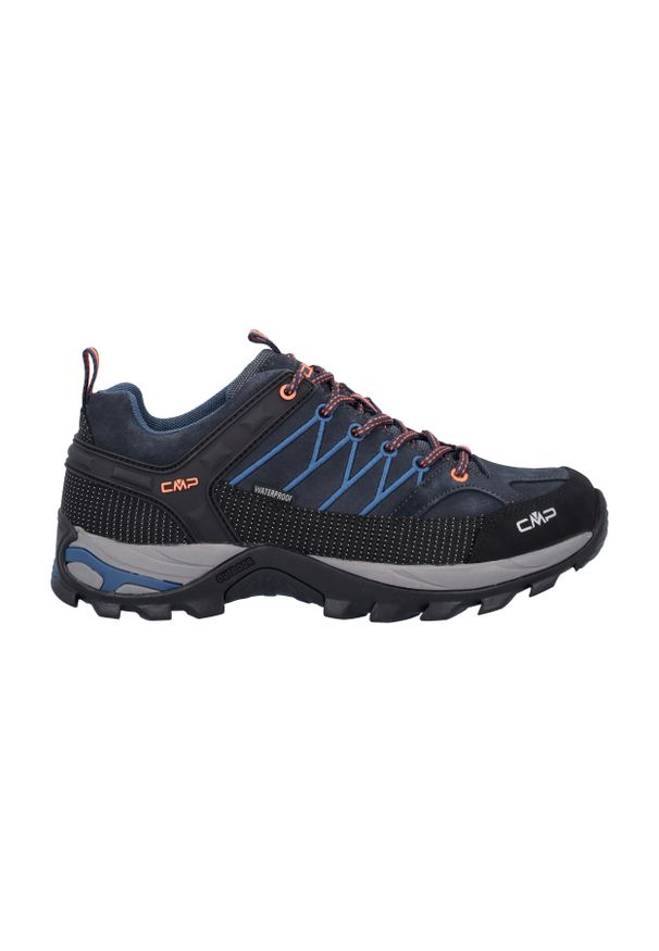 Buty trekkingowe męskie CMP Rigel Low. Zapięcie: sznurówki. Kolor: żółty, pomarańczowy, wielokolorowy, niebieski. Materiał: guma, materiał, skóra, syntetyk. Szerokość cholewki: normalna