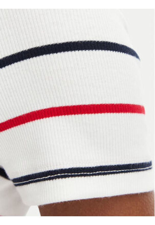 Tommy Jeans Polo DW0DW22327 Biały Slim Fit. Typ kołnierza: polo. Kolor: biały. Materiał: bawełna