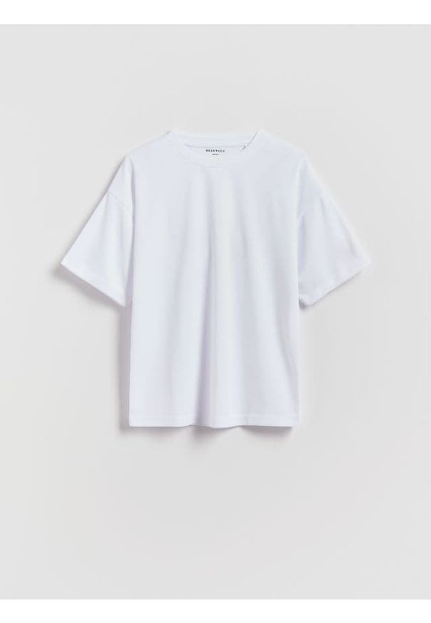 Reserved - Sportowy t-shirt - biały. Kolor: biały. Materiał: dzianina. Wzór: gładki. Styl: sportowy