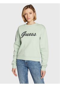 Guess Bluza W3RQ10 K9Z21 Zielony Regular Fit. Kolor: zielony. Materiał: bawełna, syntetyk