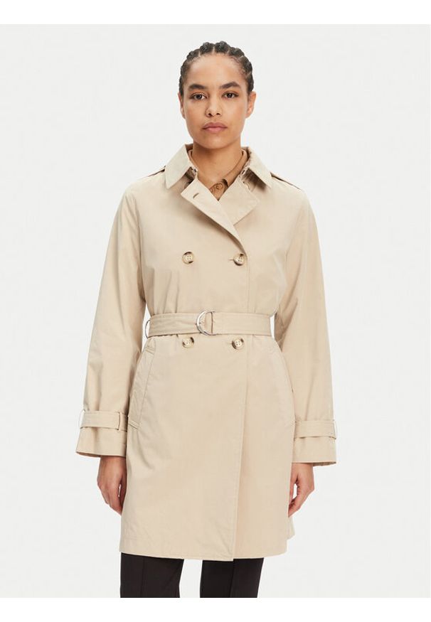 Geox Płaszcz przejściowy Claudin W5522N T3070 F5248 Écru Regular Fit. Materiał: syntetyk