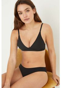 Women Secret - women'secret biustonosz NATURAL kolor czarny gładki. Kolor: czarny. Wzór: gładki #1