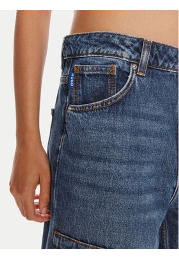Hugo Jeansy Leni 50513698 Niebieski Loose Fit. Kolor: niebieski