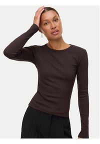 Vero Moda Top Chloe 10306897 Brązowy Slim Fit. Kolor: brązowy. Materiał: bawełna #4