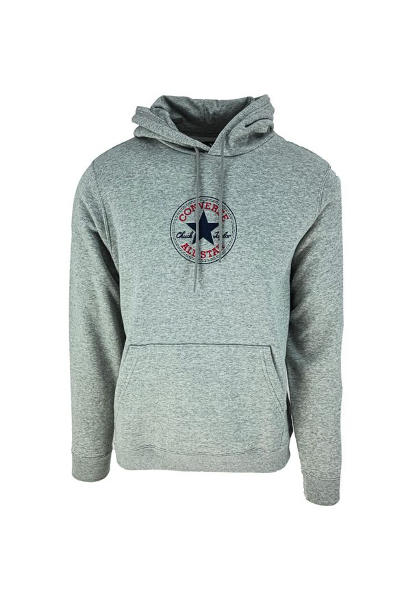 Bluza z kapturem Converse Go To Chuck Taylor Patch Brushed Back Fleece. Typ kołnierza: kaptur. Kolor: szary. Materiał: bawełna, materiał. Sport: skateboard