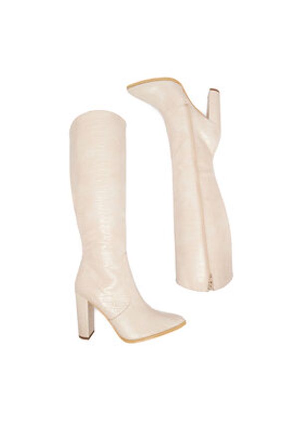 DeeZee Kozaki ZALGT610-1 Écru. Materiał: syntetyk, materiał