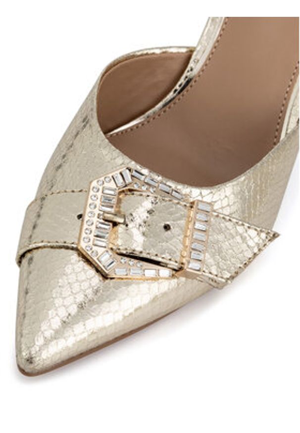 Nine West Sandały SJ1489-6 Złoty. Kolor: złoty. Materiał: materiał