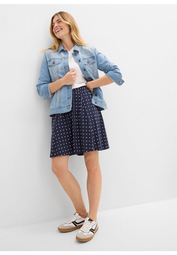 bonprix - Spódniczka z dżerseju (2 szt.). Kolor: niebieski. Materiał: jersey