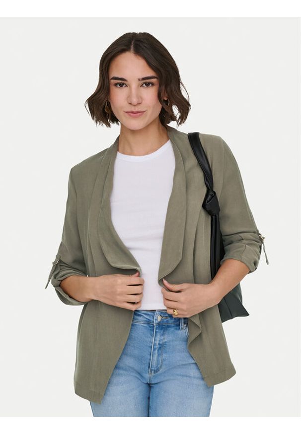 only - ONLY Marynarka Lalia 15367395 Khaki Regular Fit. Kolor: brązowy. Materiał: wiskoza