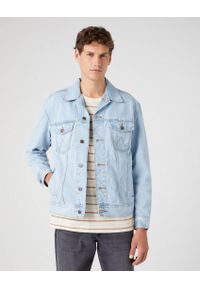 Wrangler - WRANGLER ANTI FIT JACKET MĘSKA KURTKA JEANSOWA JEANS BABY BLUE W45973Y94. Materiał: jeans