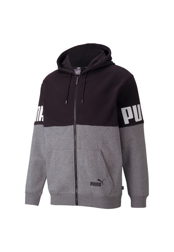 Bluza dresowa męska Puma POWER COLORBLOCK FZ. Kolor: szary. Materiał: dresówka