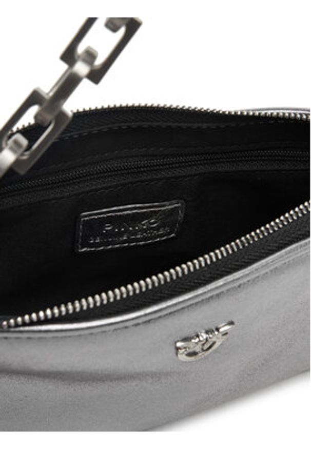 Pinko - PINKO Torebka Half Moon Baguette Mini AI 25-26 PLTT 105069 A2O9 Srebrny. Kolor: srebrny. Materiał: skórzane