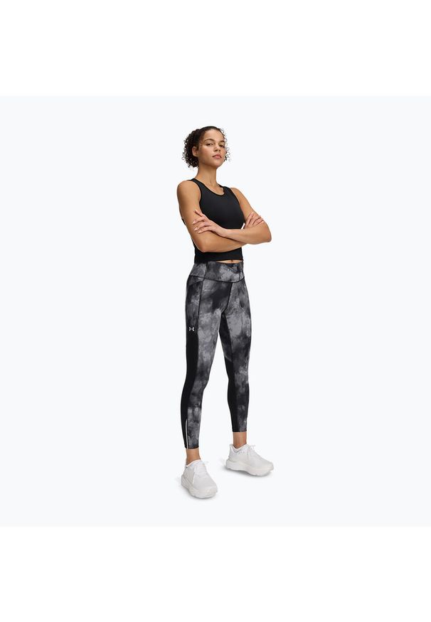 Legginsy do biegania damskie Under Armour Launch Printed Ankle. Kolor: czarny. Sport: bieganie