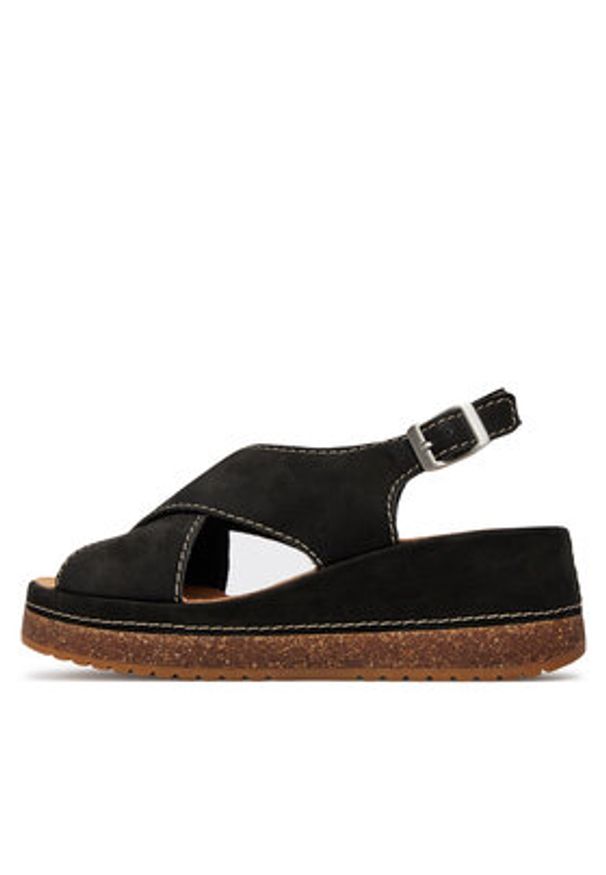 Clarks Sandały Kassanda Step 26177299 Czarny. Kolor: czarny. Materiał: nubuk, skóra