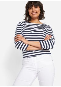 bonprix - Spodnie z bengaliny ze stretchem, straight. Stan: obniżony. Kolor: biały. Materiał: skóra, włókno, materiał, wiskoza, poliester #2