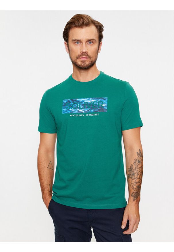 s.Oliver T-Shirt 2135685 Zielony Regular Fit. Kolor: zielony. Materiał: bawełna