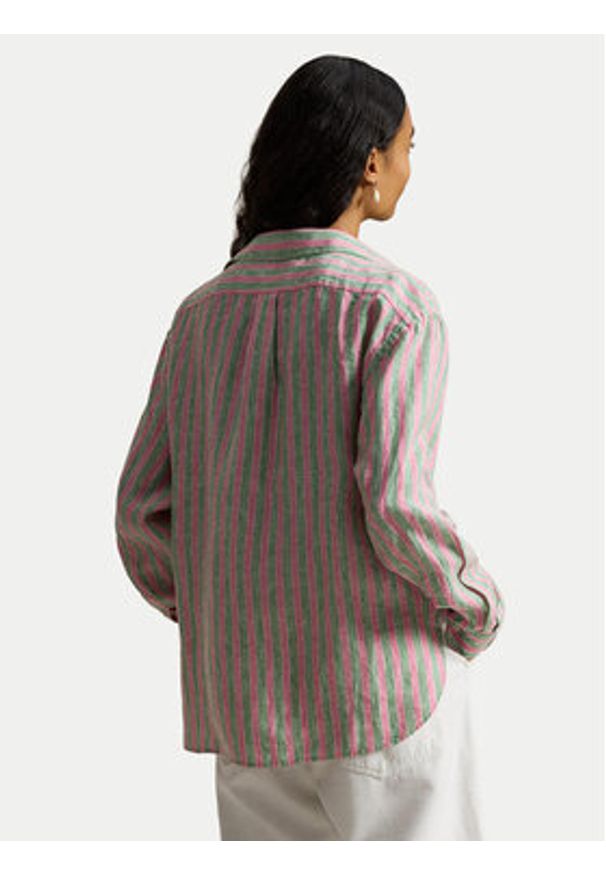 Polo Ralph Lauren Koszula 211935130501 Bordowy Relaxed Fit. Typ kołnierza: polo. Kolor: czerwony. Materiał: len