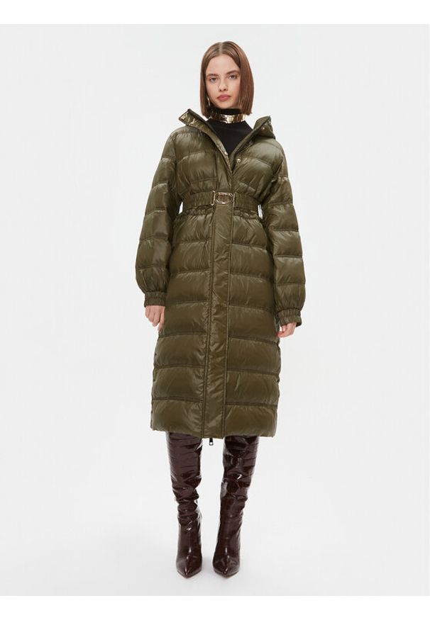 TwinSet - TWINSET Płaszcz zimowy 232TT2351 Zielony Regular Fit. Kolor: zielony. Materiał: syntetyk. Sezon: zima