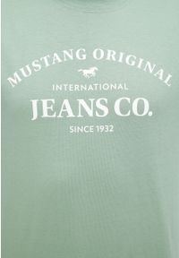 Mustang - MUSTANG AUSTIN MĘSKI T-SHIRT KOSZULKA NADRUK HEDGE GREEN 1014942 6336. Wzór: nadruk #5