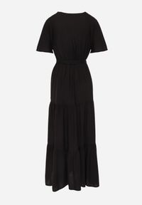 Renee - Czarna Rozkloszowana Sukienka z Wiązanym Paskiem Adotine. Kolor: czarny. Materiał: materiał. Sezon: wiosna, lato #9