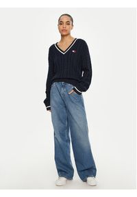 Tommy Jeans Sweter DW0DW19885 Granatowy Regular Fit. Kolor: niebieski. Materiał: bawełna